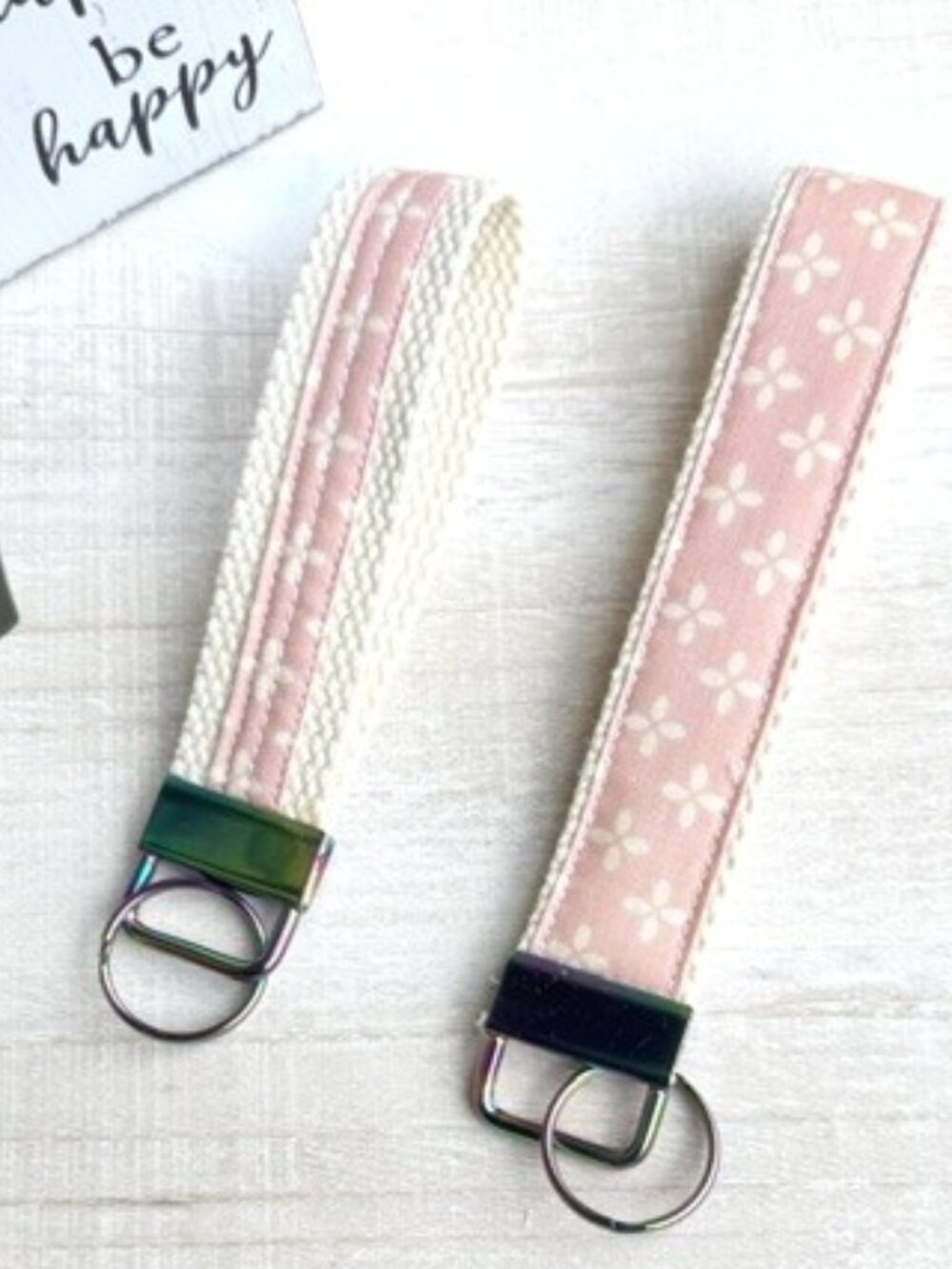 Floral Cotton Key Fob Wristlet | Durable Webbing Key Ring Holder